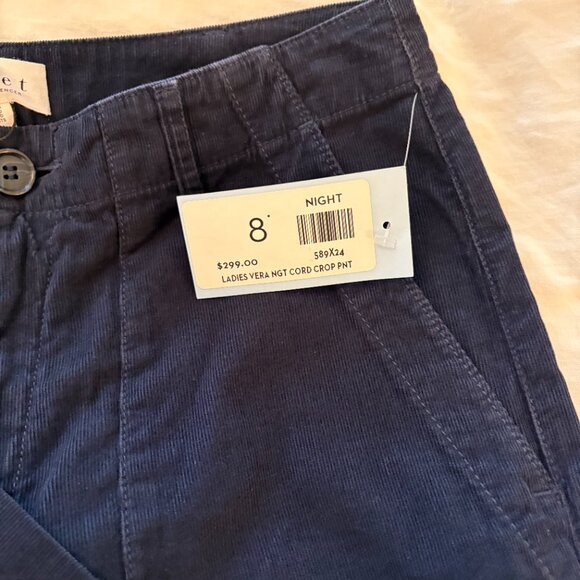 NWT Velvet cropped corduroy pant.  Size 8.  Navy. - Picture 2 of 4